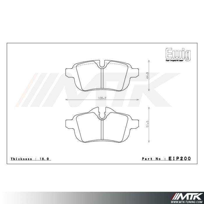 Plaquettes Endless ME20 EIP200 pour BMW Z4 E89